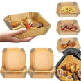 thumbnail image 1 of 100x Square Air Fryer Disposable Paper Liner Non-stick Waterproof Baking Cooking, 1 of 5
