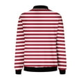 thumbnail image 4 of WXLWZYWL Womens Tops, Fall Clothes, Winter Clearance Women's Fall Cropped Jackets Dressy 2024 Trendy Quilted Bomber Jackets Long Sleeve Striped Zip Up Coats Lightweight Fall Outerwear, 4 of 5