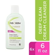 pHisoderm Deep Clean Cream Cleanser for Normal to Dry Skin, 6 fl oz Bottle (Pack of 6)