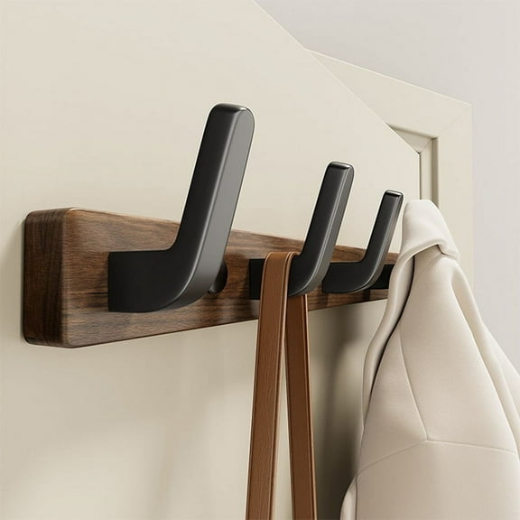 Wooden Bathroom Towel Hook Clothes Hook Behind Living Room Door Simple Storage Hook Save Space