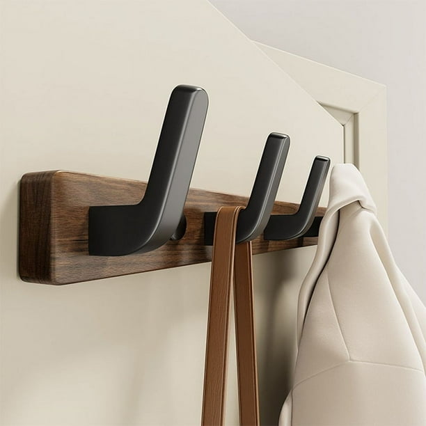 Gancho de Madera para Toallas de Baño, Gancho para Ropa Detrás de la Puerta de la Sala de Estar, Gancho de Almacenamiento Simple Que Ahorra Espacio