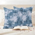 thumbnail image 3 of Modern Blue Outdoor Waterproof Pillow Covers, Vintage Abstract Art Contemporary Decorative Square Throw Pillowcase Sofa Cushion Sham for Patio/Couch/Chair, 18"x18" 2 Pack, 3 of 8