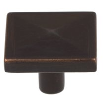 GlideRite 1-1/4 in. Classic Square Pyramid Cabinet Knob, Oil Rubbed Bronze