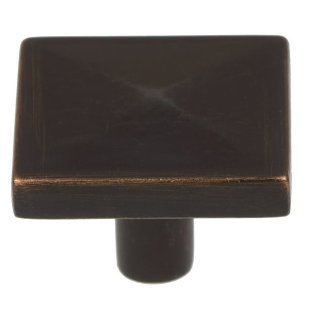 GlideRite 11/4 in. Classic Square Pyramid Knobs, Oil Rubbed