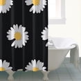 thumbnail image 4 of Waterproof Black Daisy Flower Shower Curtain 72x72 Inch Boho Style Polyester Unique Shower Curtain for Bathroom Hotel Home Decor with 12 Plastic Hooks, 4 of 5