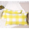 thumbnail image 5 of Set of 2 Cotton Polyester Buffalo Check Plaid Farmhouse Throw Pillow Covers Cushion Case for Spring Summer Home Decor Yellow and White, 12 x 20 Inches, 5 of 5