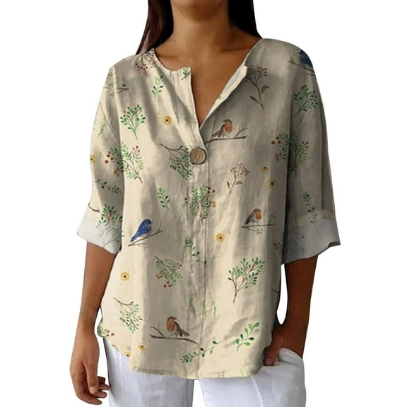 ZJXFGS Ladies Tops and Blouses Casual Tops for Women Womens Casual Shirts Blouses for Women Dressy Casual Concert Tops Dressy Tops for Women Fitted Blouses for Women Brown 2XL