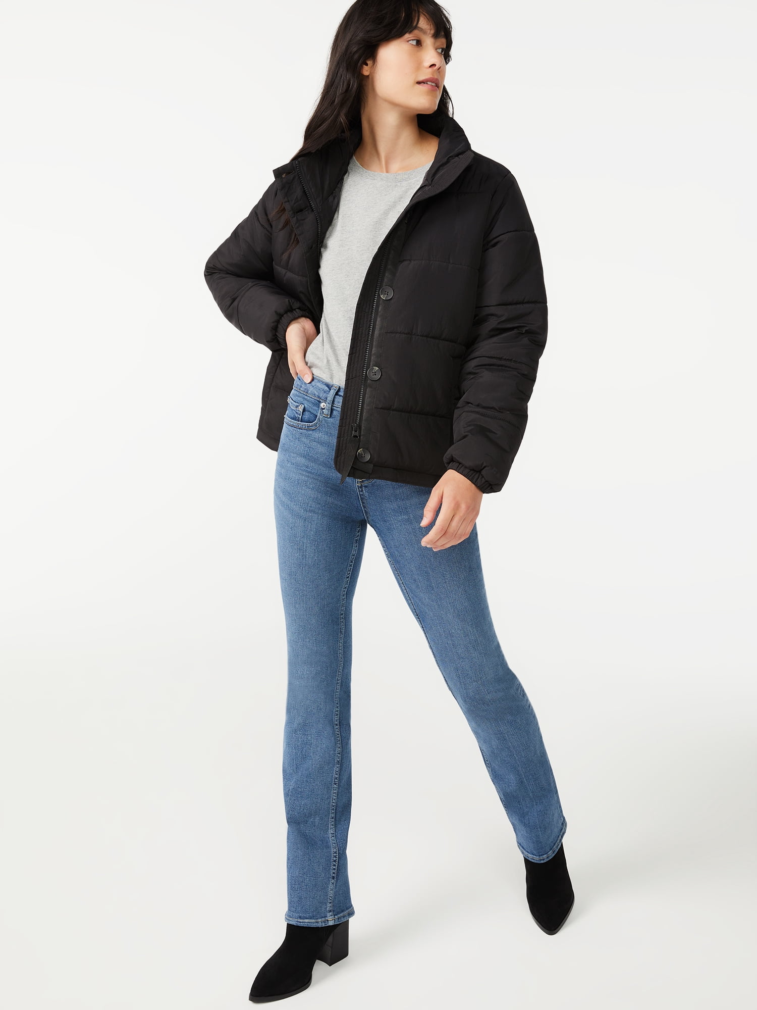 Free Assembly Women's Quilted Puffer Jacket