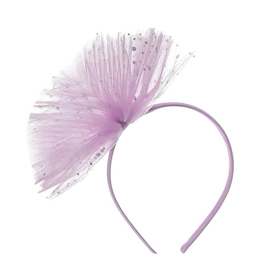 XEGLSBU Hair Bows for Girls 8-12 for School Children's Headband Headband Colored Girls Sequin Mesh Headband Holiday Clothing Accessory Hair Bows for Girls 4-6 Black Girls Purple2 Size 2-5 Years