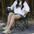 thumbnail image 2 of 26-27 Outdoor armchair cup holder portable backrest folding chair fishing stool art sketch beach chair, 2 of 5