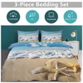 thumbnail image 5 of 3 Pcs Soft Bedding Set, Includes 1 Duvet Cover with Zipper And 2 Pillow,Shams Starfish Beach Queen(90"×90"), 5 of 8