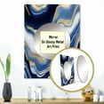 thumbnail image 3 of Designart "Flowing Vibrant Blue and Gold Art III" Modern Mirror Wall Decor - Modern Blue Abstract Large Mirror Wall Decor For Bedroom - 32" x 24" Inch, 3 of 5