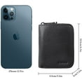 thumbnail image 3 of Tarjetero de piel auténtica con 20 ranuras para tarjetas RFID, tarjetero pequeño para mujer o hombre, cartera tipo acordeón con cierre, 3 of 3