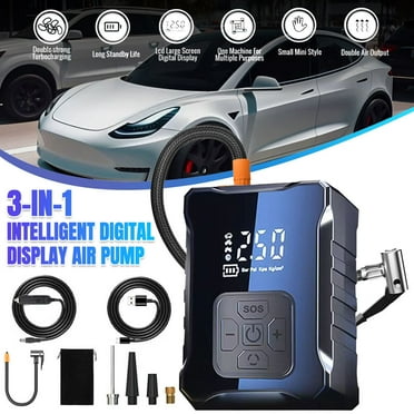 Tire Inflator Portable Air Compressor,Kepeak 150PSI Portable Air Pump for Car Tires, 2X Faster Inflation Air Compressor with Digital Pressure and LED for Car, Bike, Motorcycle, Ball