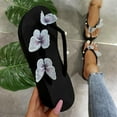 thumbnail image 4 of Aueoeo Womens wide width sandals dressy, Summer Women Thick Bottom Slope Heel Shoes Beach Sandals Roman Casual Slippers Flip Flops, 4 of 7