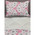 thumbnail image 3 of Cherry Blossom Comforter & Sham Bedding Set, Hand Drawn Flourish Cherry Flowers with Distinctive Anthers, 3 pcs Duvet Set Microfiber Filling Quilt, 5 Sizes, Dark Taupe Pale Pink, by Ambesonne, 3 of 4