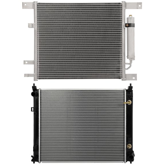cciyu Aluminum Radiator Replacement 2012-2019 for Nissan for Versa Plastic Radiator Auto Parts Complete radiator Radiator Engine Coolant Radiator Assembly Radiator