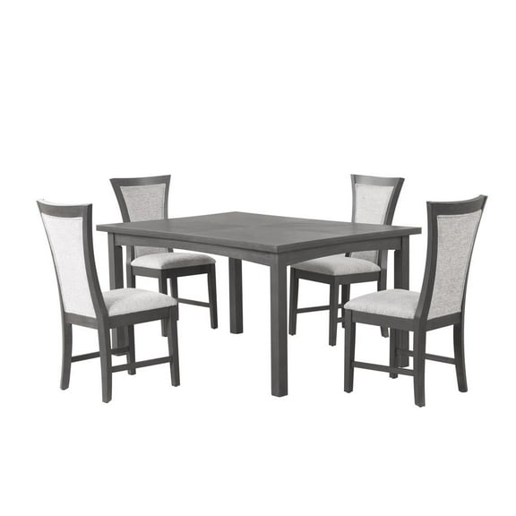 New Classic Furniture Flair  60" Dining Table & 4 Chairs (5 Pc Set)-Gray
