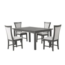 New Classic Furniture Flair 60" Dining Table & 4 Chairs (5 Pc Set)-Gray