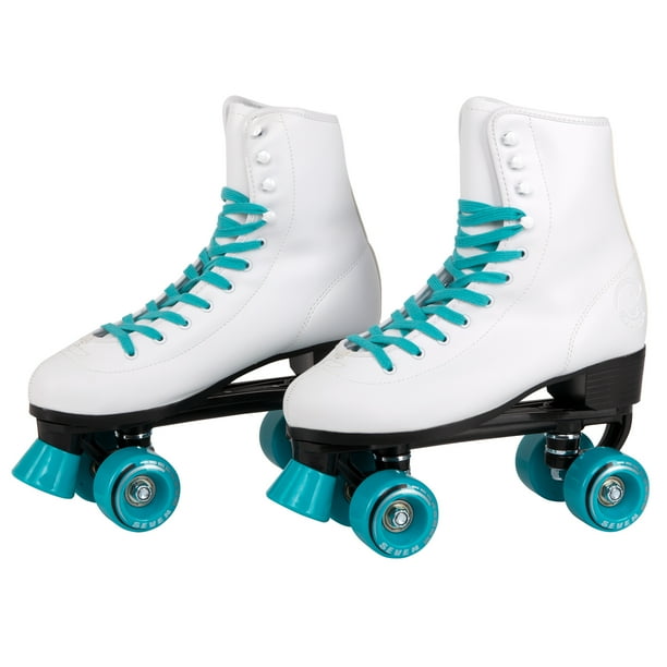 C7skates Soft Faux Leather Quad Roller Skates (Teal, Youth 1) Walmart