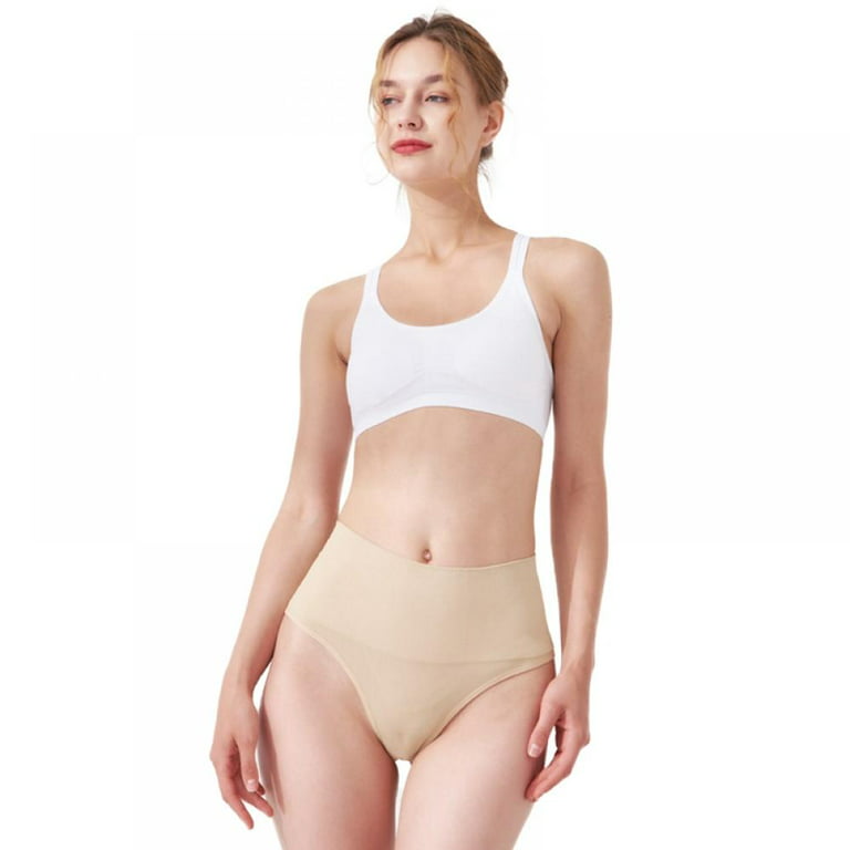 Women's Slim-waisters Hi Waist Thong - Womens Basic Every-Day High-Waist  Shapewear Trainer Tummy Control Thong Panty Underwear 