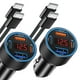 thumbnail image 1 of Cargador de coche Avatcen, 65 W, 4 puertos, USB C, doble cable de carga rápida, 1 of 8
