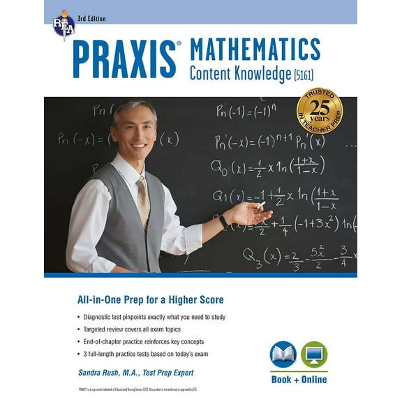 Pre-Owned Praxis Mathematics: Content Knowledge (5161): Book + Online (Paperback) 073861212X 9780738612126