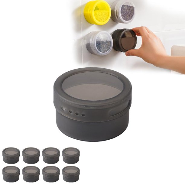 LUVCLS Latas de especias magnéticas Caja de condimentos magnética montada en la pared Uso doméstico Refrigerador