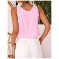 thumbnail image 5 of Women'S Crop Tank Tops Spring Summer Sleeveless V Neck Cropped Casual Beach Tops Shirts Pink M, 5 of 7