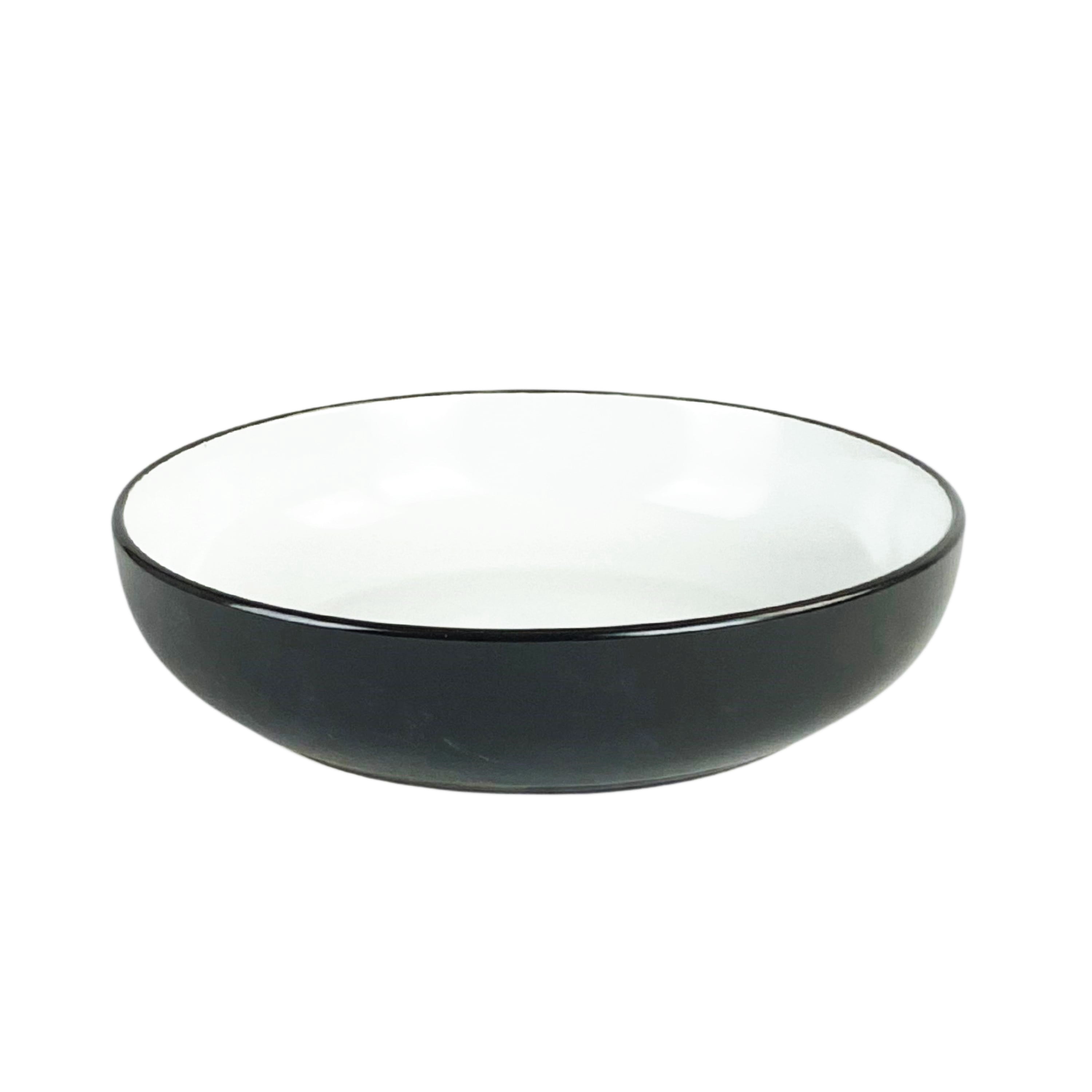 10 Strawberry Street Two Tone Coupe 8.5”/36 Oz. Dinner Bowl Set Of 6, Black/White