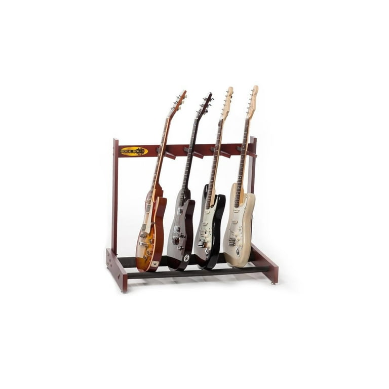 Rock Solid Guitar Stands The Classic Solid Mahogany 4 Multi Guitar Stand Dark Cherry