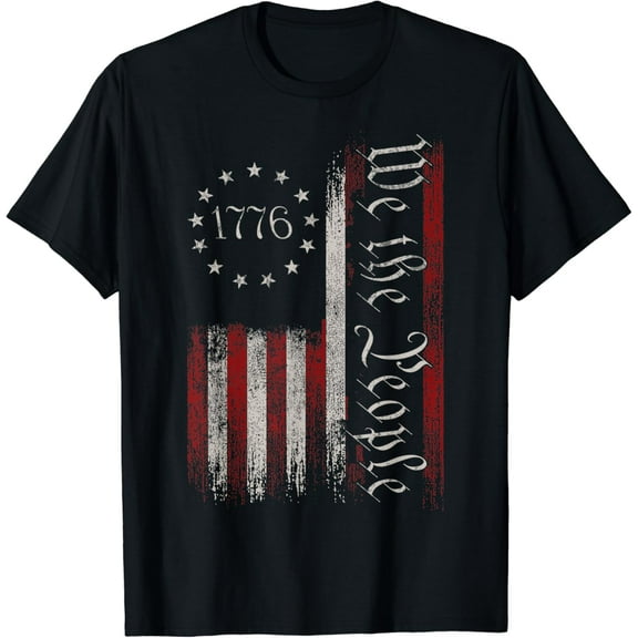 Vintage Old American Flag Patriotic 1776 We The People Usa T-Shirt Unisex S-5XL Hot Trending Shirt, Vintage Birthday Gift