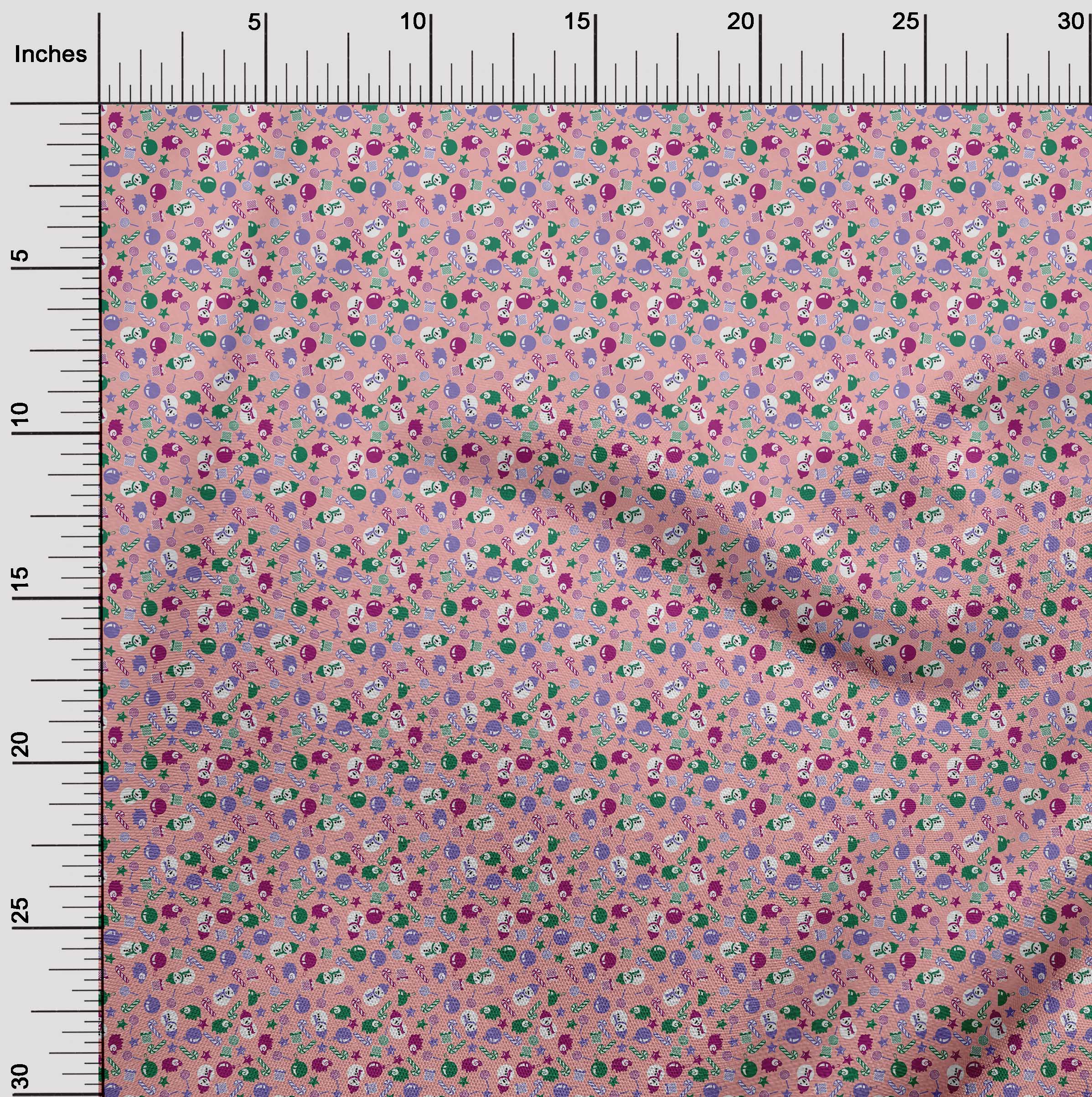 oneOone Cotton Flex Light Pink Fabric Christmas Sewing Craft Projects Fabric Prints By Yard 40 Inch Wide