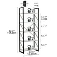 thumbnail image 6 of DWVO 5-Tier Bookshelf, Ladder Bookcase, Industrial Freestanding Book Shelf Modern Open Display Storage Organizer Book Shelves for Bedroom, Living Room and Home Office,White, 6 of 6