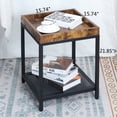 thumbnail image 2 of Lusimo Space-Saving Square Metal Coffee Table with Mesh Shelf, Brown, 2 of 7