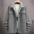 thumbnail image 5 of Men's Tweed Blazer Coat Casual Solid Color Long Sleeve Button Down Cardigan Work Jacket Double Pockets Lapel Fashion Business Office Outfits Essential Gift For Him | JASKFLY,Gray L, 5 of 8