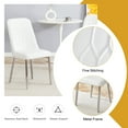 thumbnail image 2 of Hassch 2PCS PU Leather Upholstered Dining Chairs, Contemporary White Kitchen & Dining Side Chairs with Thick Cushion and Elegant Silver Metal Legs, Easy to Assemble, 2 of 7