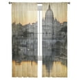 thumbnail image 6 of San Pietro Basilica Rome Retro Styled Chiffon Sheer Curtains for Living Room Bedroom Window Curtain Voiles Tulle Cortinas, 6 of 7