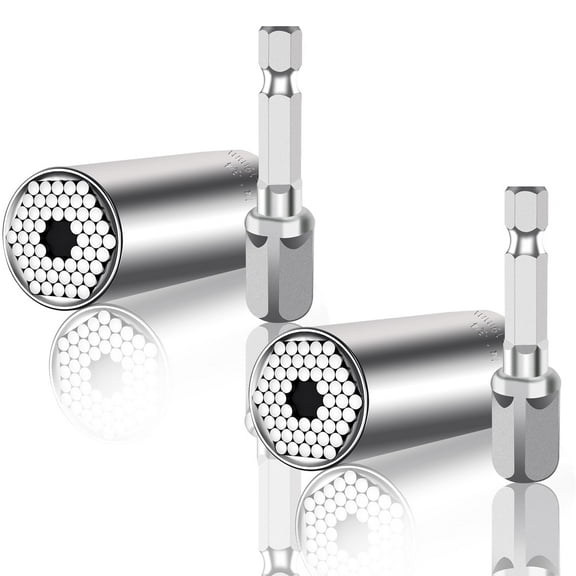 HXXF Universal Socket Tool Gifts for Men - 2 PACK Christmas Stocking Stuffers Mens Gift Socket Set with Power Drill Adapter(7-19 MM) Cool Stuff Gadgets for Birthday Gift for Women Fathers Dad