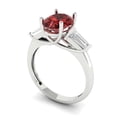 thumbnail image 2 of Three-Stone Engagement Ring for Women - 2.5ct Natural Garnet in 14K White Gold Promise Ring, 2 of 6