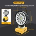 thumbnail image 4 of Luz de Trabajo LED, Lámpara Portátil para Herramientas, Linterna, Lámpara para Acampar, , Recargable por USB para Batería de Litio de 20 V -206, 4 of 7