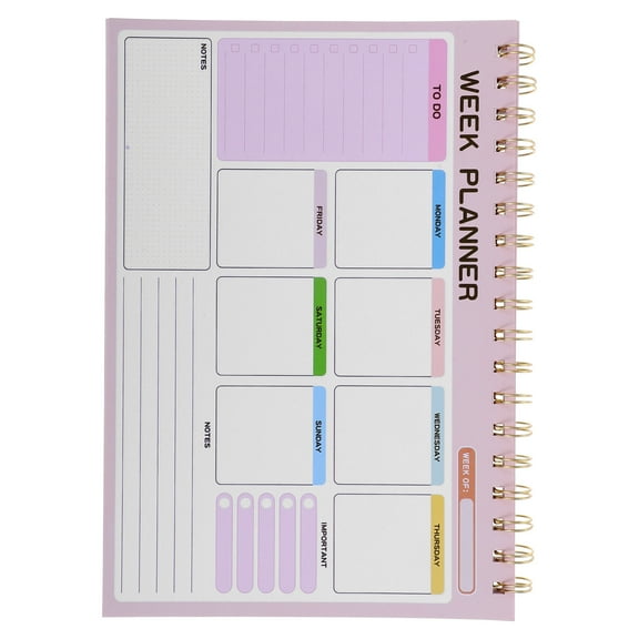 WRISTBIQUE To Do Planner Paper Pink Clean Design Office 1Pack