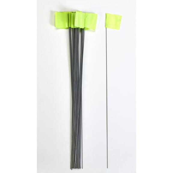 Wire Marking Flags, 2.5"x 3.5"x 30", Glow Lime per box
