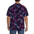 thumbnail image 7 of Goofa Purple Butterfly Printed Men's Casual Short-sleeved Shirt,Lightweight Breathable Button-down,Summer Casual men's top,Versatile Fashion shirt-Medium, 7 of 7