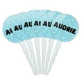 thumbnail image 1 of Audrie Cupcake Picks Toppers - Set of 6 - Blue Speckles, 1 of 1