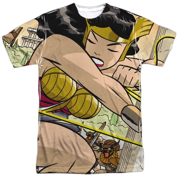 Justice League Of America Men's Minotaur Battle Sublimation T-shirt White