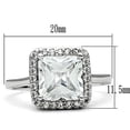 thumbnail image 2 of Bague en Laiton Rhodié AAA GRD CZ CZ Clear SZ 9 3W144-9, 2 of 4