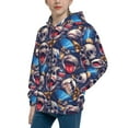 thumbnail image 2 of Kdxio rock Skull blue record Pattern Kids Boys Girls Zip Up Hoodie 3D Printed Hooded Sweatshirt Hoody Coat with Pocket 7-12 Y-Medium, 2 of 6