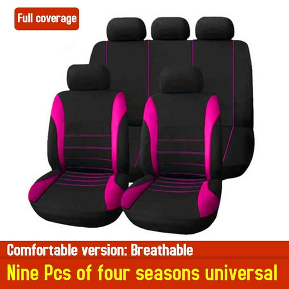 Amdohai 9 Pcs Car Seat Cover Vehicle Protective Cushion Four Seasons Universal Full Surround Headrest Auto