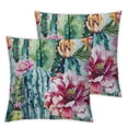 thumbnail image 2 of Nawypu  Couch Pillow Cover Set of 2 Cactus, Tropical Cactus Floral Rose Decorative Throw Pillowcase Cushion Cover Throw Pillows Covers for Sofa Bedroom Car Living Room, Green Pink White, 2 of 6